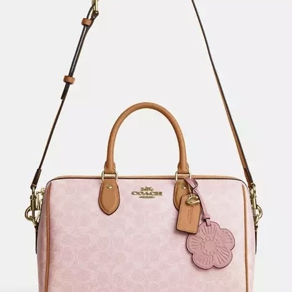 Coach LARGE NEW STILL IN PACKAGING Rowan Satchel In Signature Canvas With Charms - Picture 6 of 7